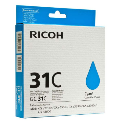 Originálny atrament Ricoh GC-31C (405689), azúrový