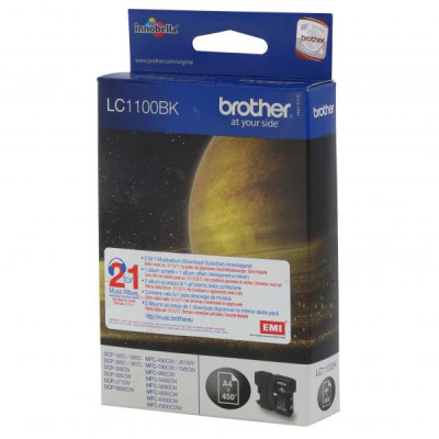 Originálny atrament Brother LC-1100Bk, čierny, 500 strán