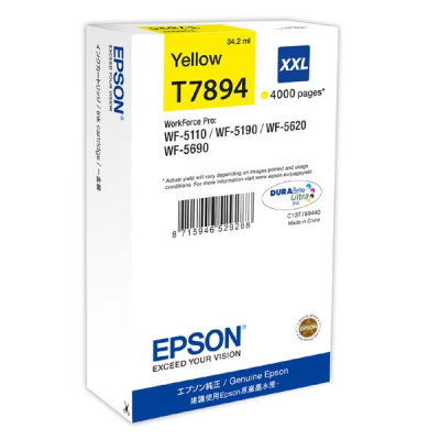 Originálny atrament Epson T7894XXL (C13T789440), žltý, 4000 strán (34 ml)
