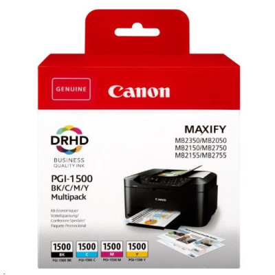 Originálny atrament Canon PGI-1500CMYK (9218B005), CMYK, 400/300 strán, 4-pack