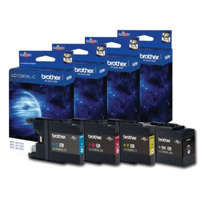 Originálny atrament Brother LC-1280XLVALBP, CMYK, 3 × 1200 + 2400 strán, 4-pack