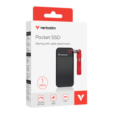 VERBATIM externí SSD 1TB Pocket USB3.2, 32192, červený
