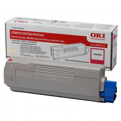 Originálny toner Oki C5850 (43865722), purpurový, 6000 strán