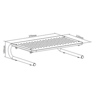 Podstavec pod monitor, černý, ocel-plast, Powerton