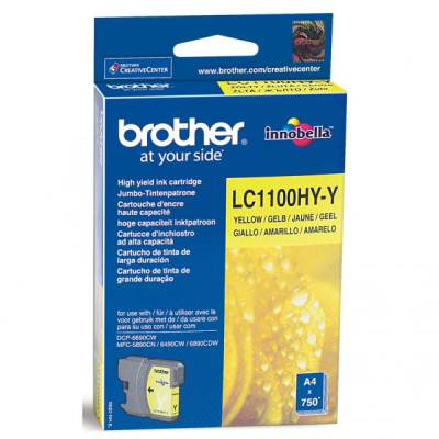 Originálny atrament Brother LC-1100HYY, žltý, 750 strán