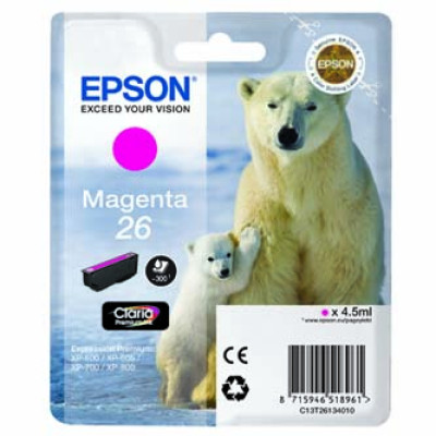 Originálny atrament Epson T2613 (C13T26134012), purpurový, 4,5 ml