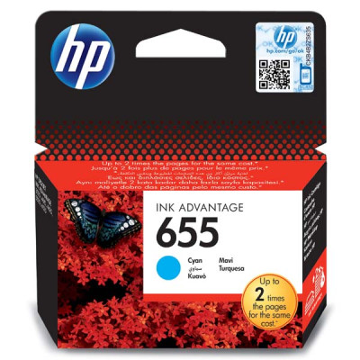Originálny atrament HP CZ110AE (655), azúrový, 600 strán (12 ml)