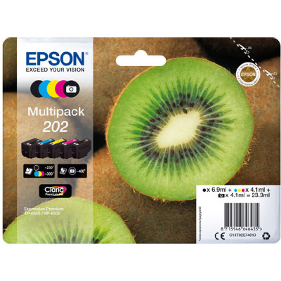 Originálny atrament Epson T02E7 (13T02E74010, 202), CMYK, 1 x 6,9 ml, 4 x 4,1 ml, 5-pack