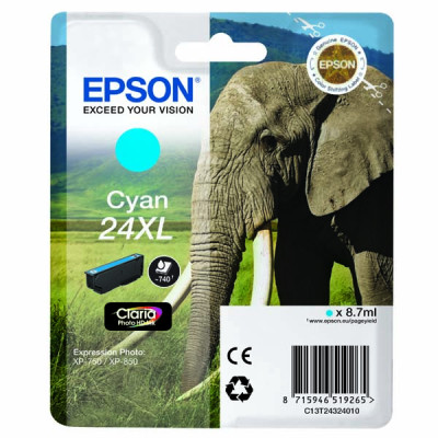 Originálny atrament Epson T2432 (C13T24324010), azúrový, 8,7 ml