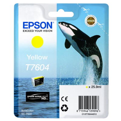 Originálny atrament Epson T7604 (C13T76044010), žltý, 25,9 ml