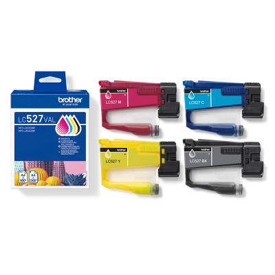 Originálny atrament Brother LC-527VAL, CMYK, 1300/900 strán, 4-pack