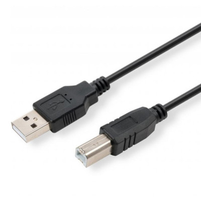 USB kabel (2.0), USB A samec - USB B samec, 5m, černý, černý