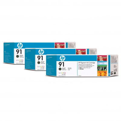 Originálny atrament HP C9480A (91), matne čierny, 3 × 775 ml, 3-pack