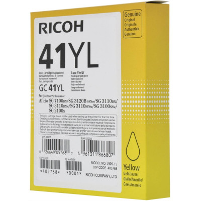 Originálna gelová náplň Ricoh GC-41Y (405768), žltá, 600 strán