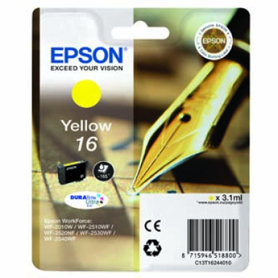 Originálny atrament Epson T1624 (C13T16244010), žltý, 3,1 ml