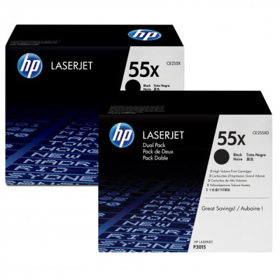 Originálny toner HP CE255XD (55X), čierny, 2 × 12500 strán, 2-pack