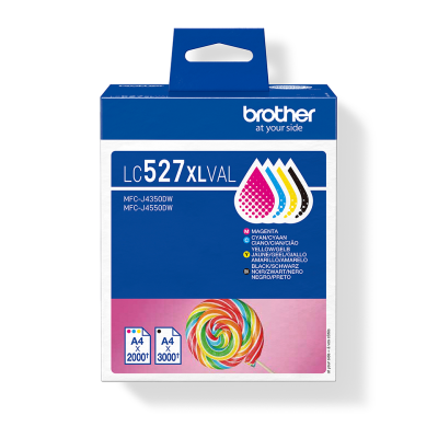 Originálny atrament Brother LC-527XLVAL, CMYK, 3000/2000 strán, 4-pack
