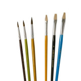 Sada kulatých a plochých štětců - 6 ks