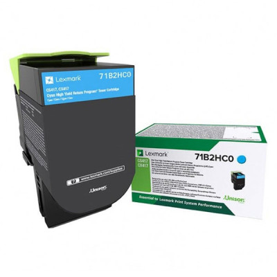 Originálny toner Lexmark 71B2HC0 (71B0H20), azúrový, 3500 strán