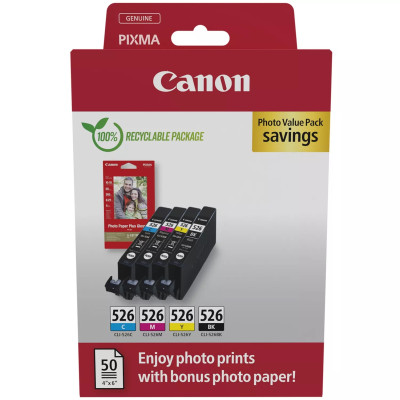 Originálny atrament Canon CLI-526 (4540B019), CMYK, 4-pack