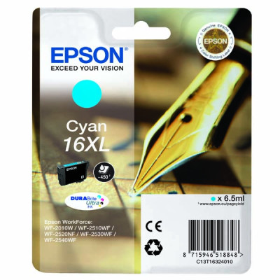 Originálny atrament Epson T1632 (C13T16324010), azúrový, 6,5 ml