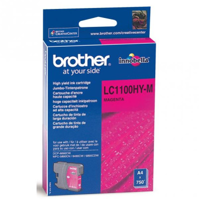 Originálny atrament Brother LC-1100HYM, purpurový, 750 strán