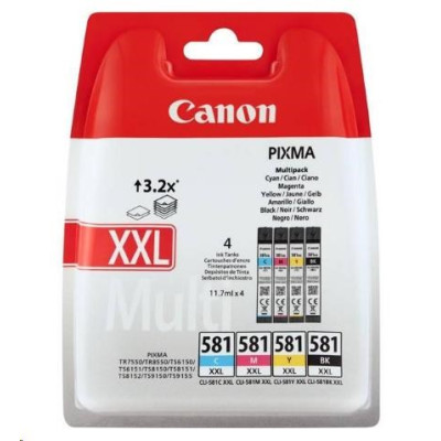 Originálny atrament Canon CLI-581XXL C/M/Y/BK (1998C005), CMYK, 4 x 11,7 ml, 4-pack