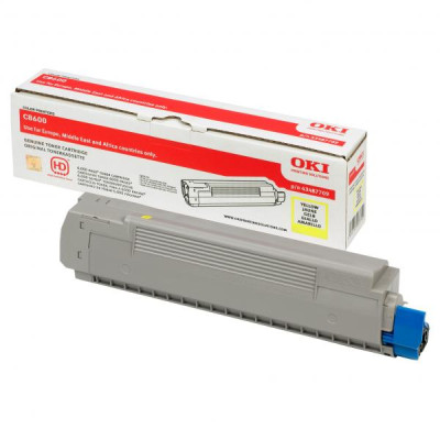 Originálny toner Oki C8600 (43487709), žltý, 6000 strán