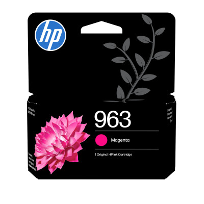 HP 3JA24AE (963), originálny atrament, purpurový, 10,77 ml