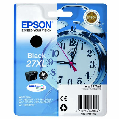 Originálny atrament Epson T2711XL (C13T27114010), čierny, 17,7 ml