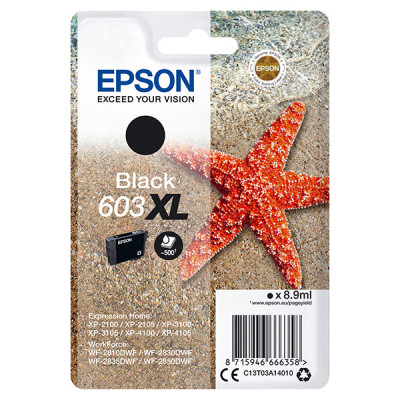 Originálny atrament Epson T03A1 (C13T03A14010, 603XL), čierny, 500 strán (8,9 ml), XL