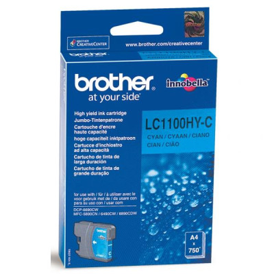 Originálny atrament Brother LC-1100HYC, azúrový, 750 strán