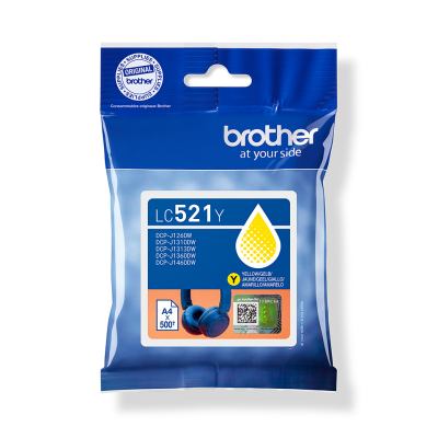 Originálny atrament Brother LC-521Y, žltý, 500 strán