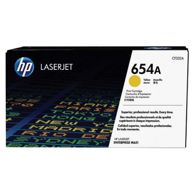 Originálny toner HP CF332A (654A), žltý, 15000 strán
