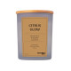 Sójová sviečka v skle, drevené viečko a knôt, Citrus Glow, 200g