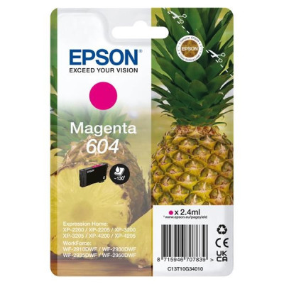 Originálny atrament Epson T10G3 (C13T10G34020, 604), purpurový, 130 strán (2,4 ml)