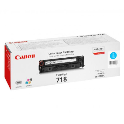 Originálny toner Canon CRG-718C (2661B002), azúrový, 2900 strán