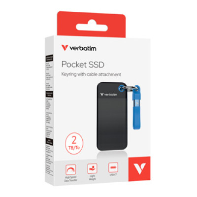 VERBATIM externí SSD 2TB Pocket USB3.2, 32195, modrý