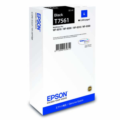 Originálny atrament Epson T7561L (C13T756140), čierny, 2500 strán (50 ml)