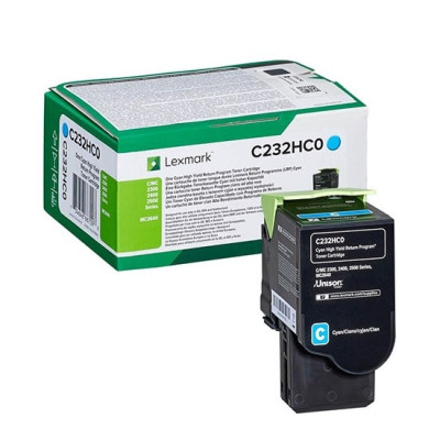 Originálny toner Lexmark C232HC0, azúrový, 2300 strán, return