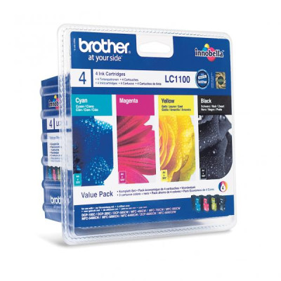 Originálny atrament Brother LC-1100VALBP, CMYK, 3 × 325 + 450 strán, 4-pack