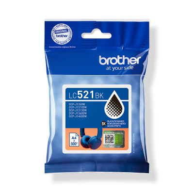 Originálny atrament Brother LC-521BK, čierny, 500 strán