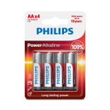 Philips alkalická batéria AA, 4-pack, Power Alkaline (LR6P4B/10)