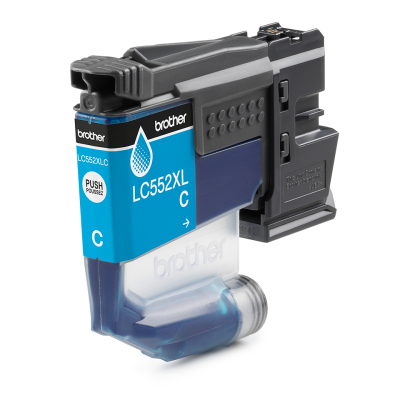 Brother LC-552XLC, originálny atrament, azúrový, XL