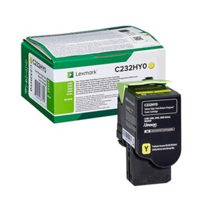 Originálny toner Lexmark C232HY0, žltý, 2300 strán, return