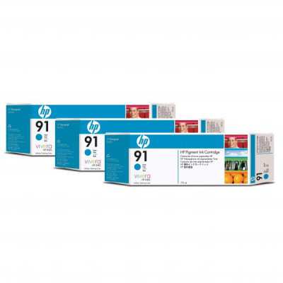 Originálny atrament HP C9483A (91), azúrový, 3 × 775 ml, 3-pack