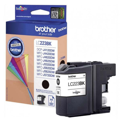Originálny atrament Brother LC-223Bk, čierny, 550 strán
