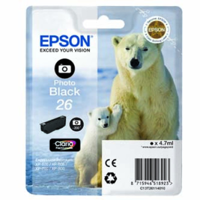 Originálny atrament Epson T2611 (C13T26114010), photo čierny, 4,7 ml