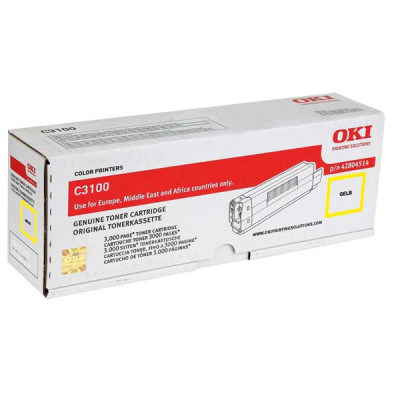 Originálny toner Oki C3100 (42804513), žltý, 3000 strán