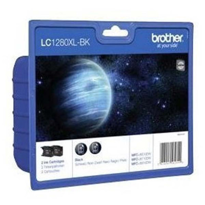 Originálny atrament Brother LC-1280XLBKBP2, čierny, 2 × 2400 strán, 2-pack